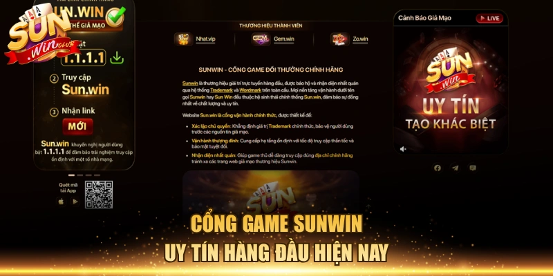 Cổng game Sunwin uy tín hàng đầu hiện nay